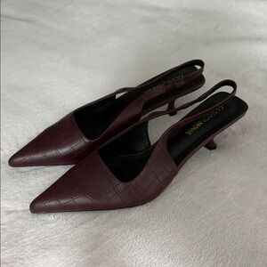 Burgundy Kitten Heels
